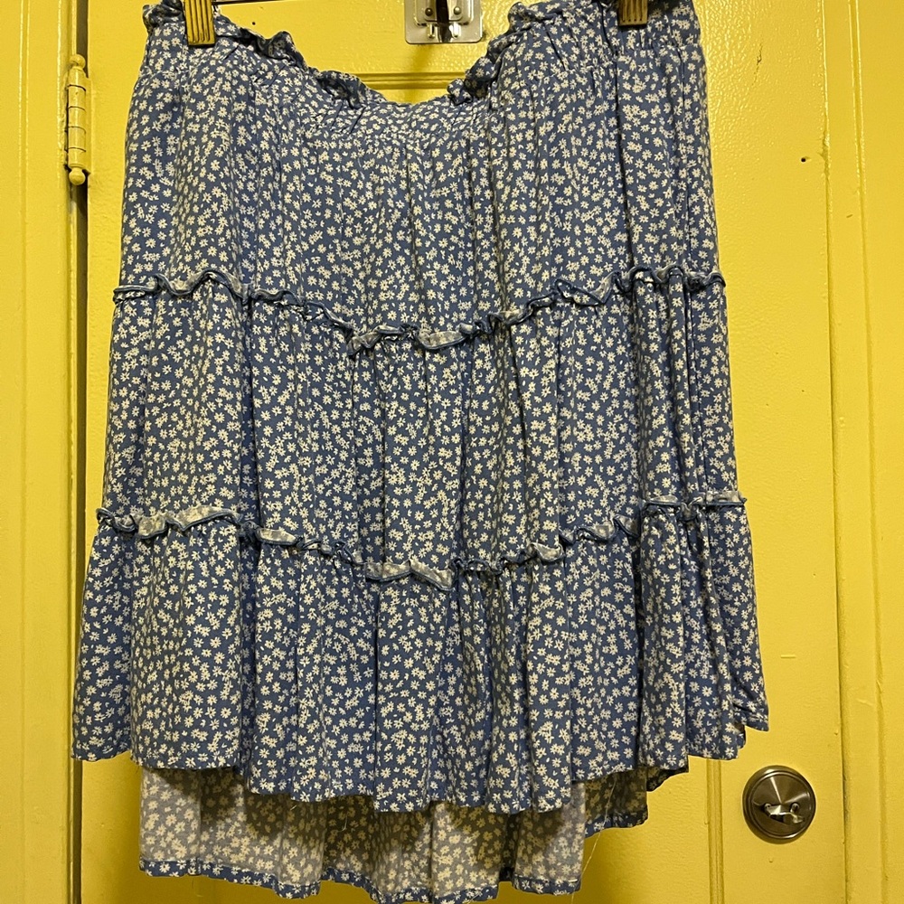 Target Blue Floral Mini Skirt